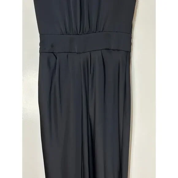 Ramy Brook Quinn Plunge-Neck Gown Dress Black Size 10 NWT Bold Front Slit